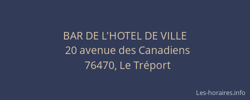 BAR DE L'HOTEL DE VILLE