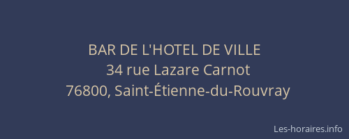 BAR DE L'HOTEL DE VILLE