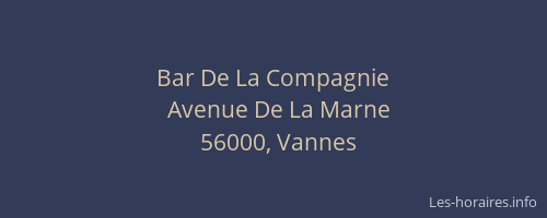 Bar De La Compagnie
