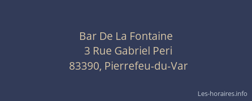 Bar De La Fontaine