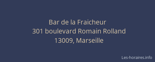 Bar de la Fraicheur