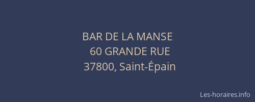 BAR DE LA MANSE