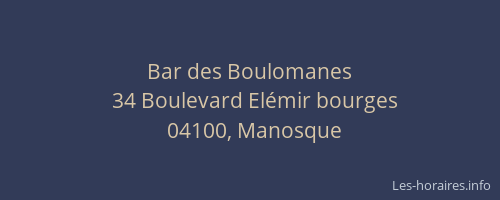 Bar des Boulomanes