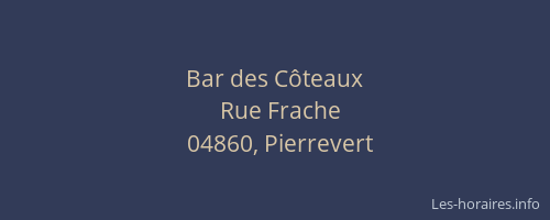 Bar des Côteaux