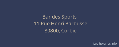 Bar des Sports