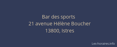 Bar des sports