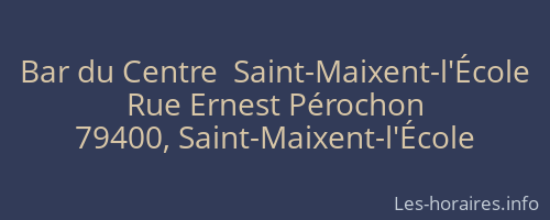 Bar du Centre  Saint-Maixent-l'École