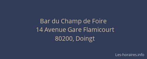 Bar du Champ de Foire
