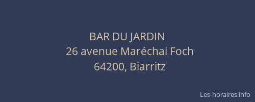 BAR DU JARDIN