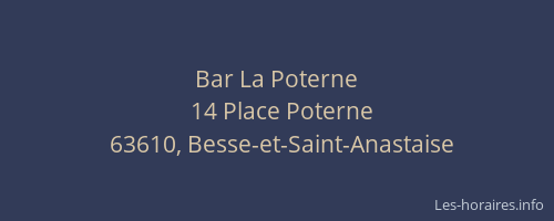 Bar La Poterne