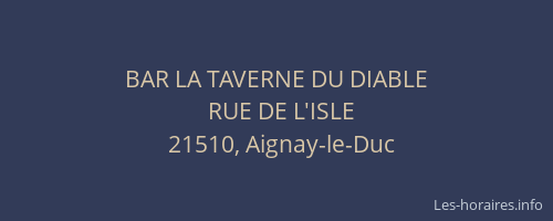 BAR LA TAVERNE DU DIABLE