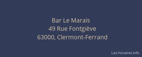 Bar Le Marais