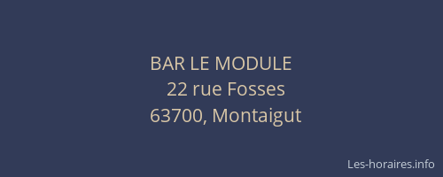 BAR LE MODULE