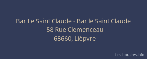 Bar Le Saint Claude - Bar le Saint Claude