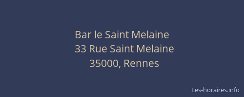 Bar le Saint Melaine