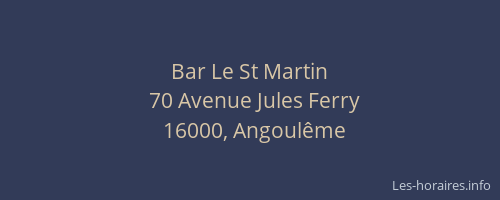 Bar Le St Martin