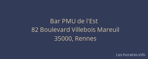 Bar PMU de l'Est
