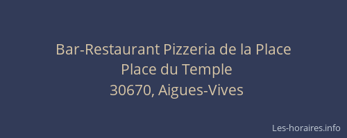 Bar-Restaurant Pizzeria de la Place