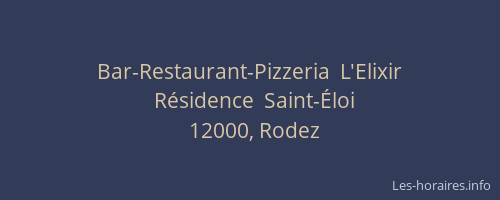 Bar-Restaurant-Pizzeria  L'Elixir