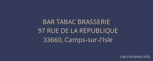 BAR TABAC BRASSERIE