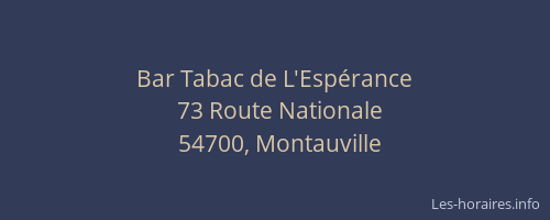 Bar Tabac de L'Esp&eacute;rance