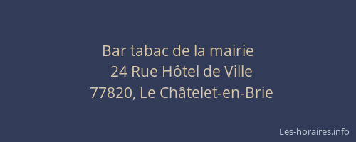Bar tabac de la mairie
