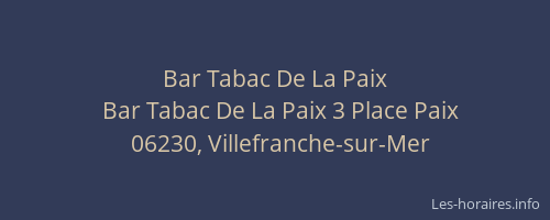 Bar Tabac De La Paix