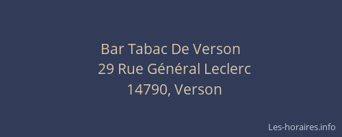 Bar Tabac De Verson