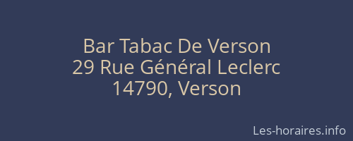 Bar Tabac De Verson
