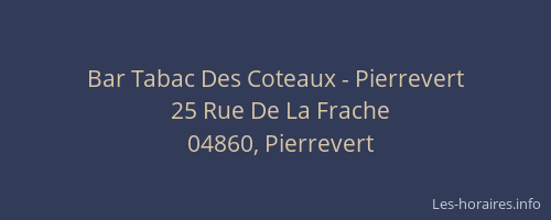 Bar Tabac Des Coteaux - Pierrevert