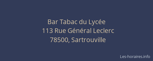 Bar Tabac du Lyc&eacute;e