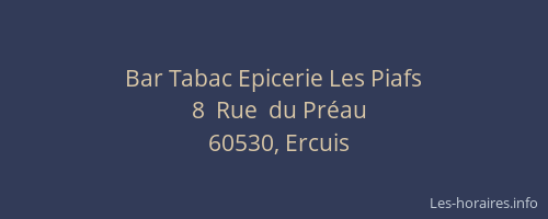 Bar Tabac Epicerie Les Piafs