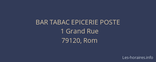 BAR TABAC EPICERIE POSTE