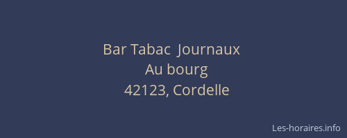 Bar Tabac  Journaux 