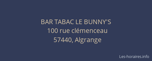 BAR TABAC LE BUNNY'S