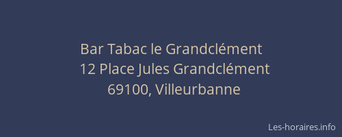 Bar Tabac le Grandclément