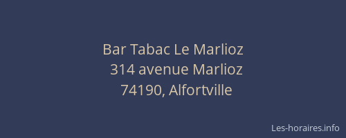 Bar Tabac Le Marlioz