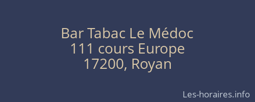 Bar Tabac Le Médoc