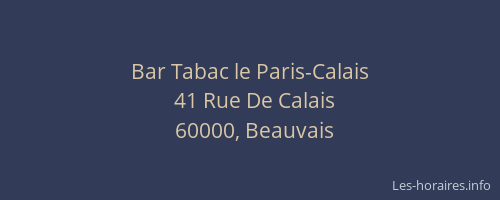 Bar Tabac le Paris-Calais