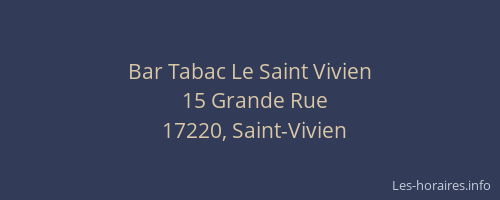 Bar Tabac Le Saint Vivien