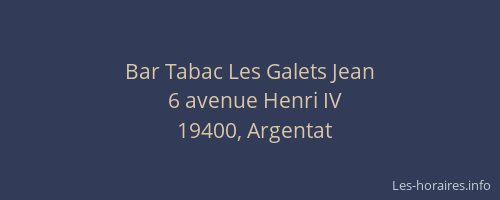 Bar Tabac Les Galets Jean