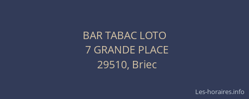 BAR TABAC LOTO
