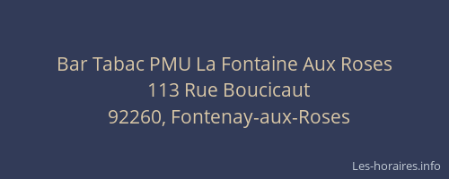 Bar Tabac PMU La Fontaine Aux Roses