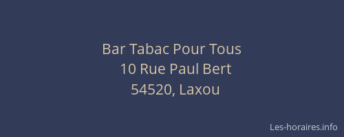 Bar Tabac Pour Tous