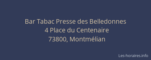 Bar Tabac Presse des Belledonnes