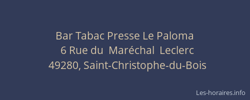 Bar Tabac Presse Le Paloma