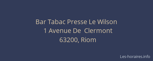 Bar Tabac Presse Le Wilson