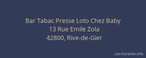 Bar Tabac Presse Loto Chez Baby