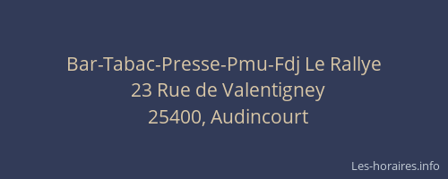Bar-Tabac-Presse-Pmu-Fdj Le Rallye