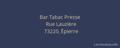 Bar Tabac Presse